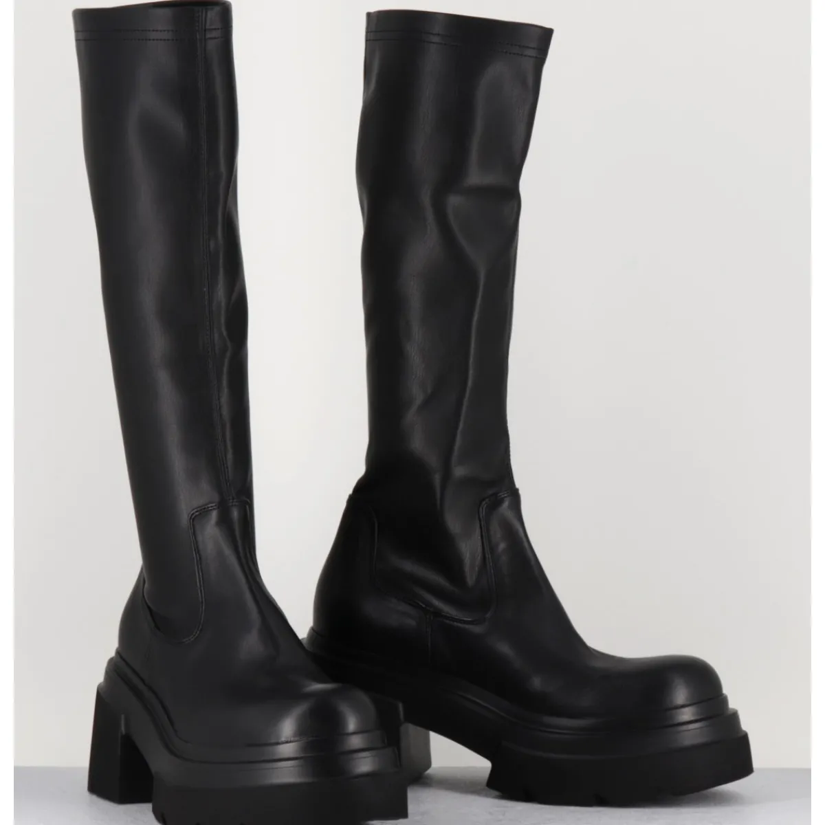 Discount ELENA IACHI Botte chunky en cuir stretch - E3716 LINK NERO NOIR