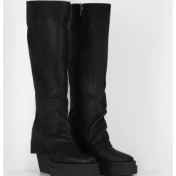 Online SORT AARHUS Bottes à plateforme déstructurée en cuir gras - 6631 GAS NERO NOIR