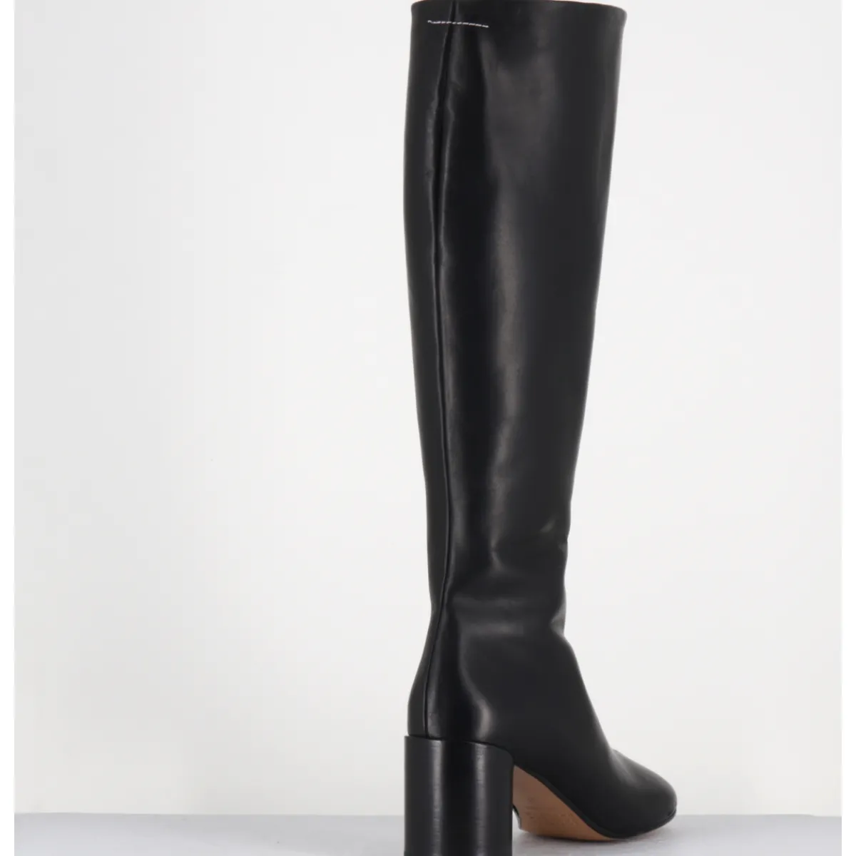 New MM6 MAISON MARGIELA Bottes anatomiques surpiqûre frontale en cuir - S59WW0110 T8013 NOIR