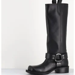 Outlet ORMEDA Bottes bikers bout carré en cuir - 1613 YORK NERO NOIR
