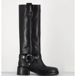 Hot STRATEGIA Bottes boucle biker en cuir - A5603H24 TALCO NERO NOIR