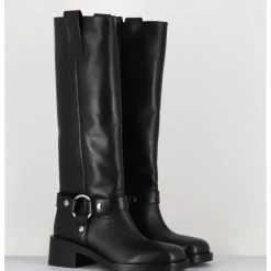 Hot STRATEGIA Bottes boucle biker en cuir - A5603H24 TALCO NERO NOIR