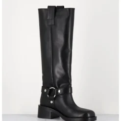 Hot STRATEGIA Bottes boucle biker en cuir - A5603H24 TALCO NERO NOIR