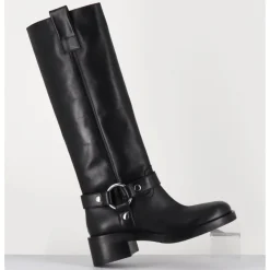 Hot STRATEGIA Bottes boucle biker en cuir - A5603H24 TALCO NERO NOIR