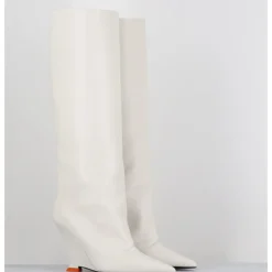 Sale 3JUIN Bottes bout pointu en cuir talon compensé y2k - NUMA OXFORD IVORY BLANC