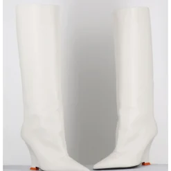 Sale 3JUIN Bottes bout pointu en cuir talon compensé y2k - NUMA OXFORD IVORY BLANC