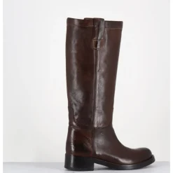 Sale LA BOTTEGA DI LISA Bottes cavalières en cuir - 5512 BUF BIRRA MARRON