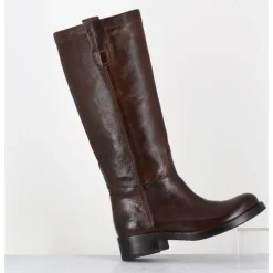 Sale LA BOTTEGA DI LISA Bottes cavalières en cuir - 5512 BUF BIRRA MARRON