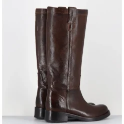 Sale LA BOTTEGA DI LISA Bottes cavalières en cuir - 5512 BUF BIRRA MARRON