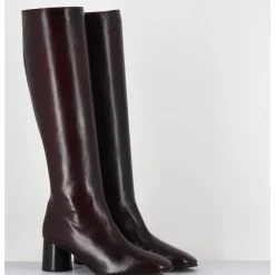 Outlet GARRICE LAB Bottes en agneau plongé x talon graphique - GARDONE NAPPA RUST BORDEAU