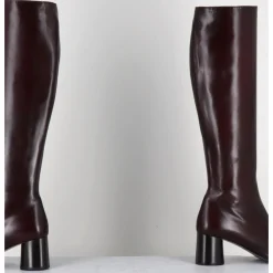 Outlet GARRICE LAB Bottes en agneau plongé x talon graphique - GARDONE NAPPA RUST BORDEAU