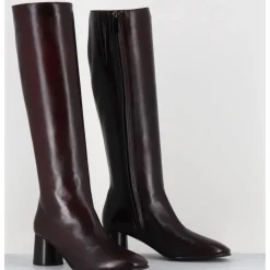 Outlet GARRICE LAB Bottes en agneau plongé x talon graphique - GARDONE NAPPA RUST BORDEAU