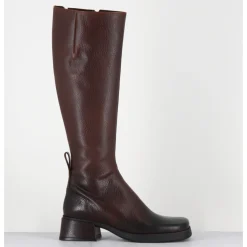 Sale E8 BY MIISTA Bottes en cuir brossé bout carré petit talon - BRUNILHDA BROWN TALL MARRON