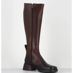 Sale E8 BY MIISTA Bottes en cuir brossé bout carré petit talon - BRUNILHDA BROWN TALL MARRON
