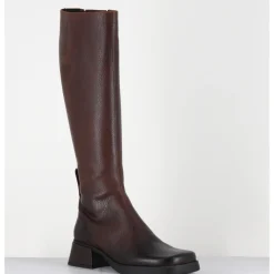 Sale E8 BY MIISTA Bottes en cuir brossé bout carré petit talon - BRUNILHDA BROWN TALL MARRON