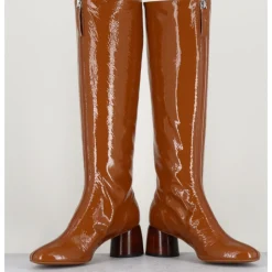 Outlet HALMANERA Bottes en cuir naplak marron - CAREN08 FAGGIO CAMEL