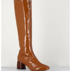 Outlet HALMANERA Bottes en cuir naplak marron - CAREN08 FAGGIO CAMEL