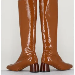 Outlet HALMANERA Bottes en cuir naplak marron - CAREN08 FAGGIO CAMEL