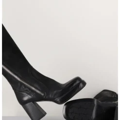 Hot MOMA Bottes en cuir à zip - DW336 NERO NOIR