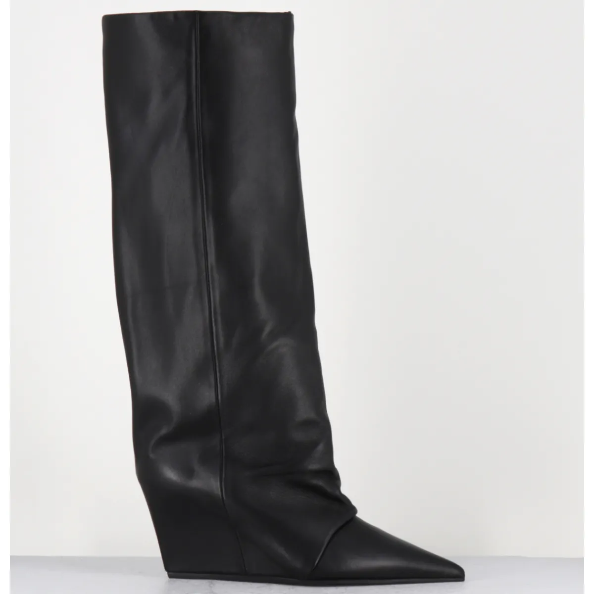 Outlet VIC MATIE Bottes en cuir bout pointu compensées - 1F2554D DAYTONA BLACK NOIR