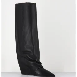 Outlet VIC MATIE Bottes en cuir bout pointu compensées - 1F2554D DAYTONA BLACK NOIR