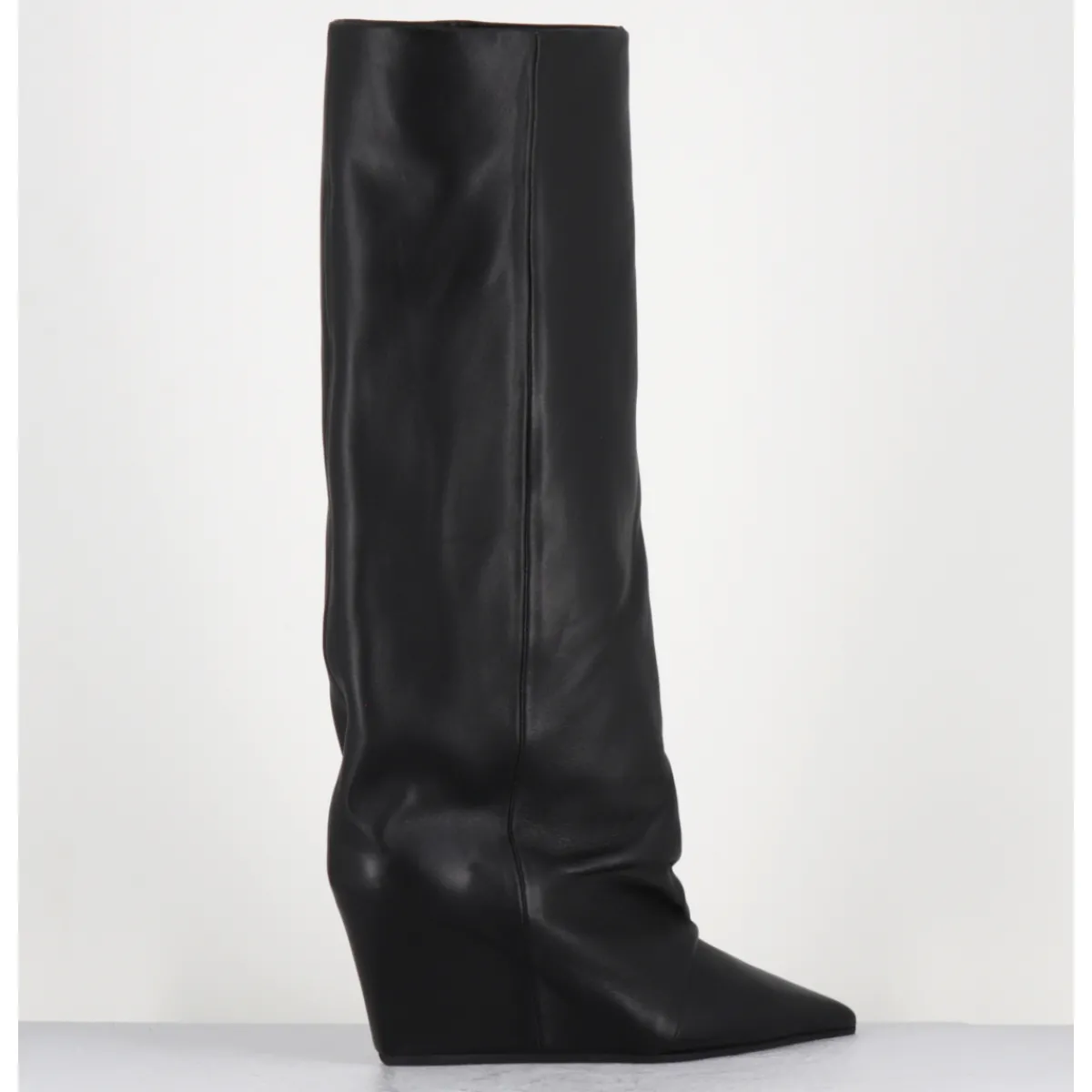 Outlet VIC MATIE Bottes en cuir bout pointu compensées - 1F2554D DAYTONA BLACK NOIR