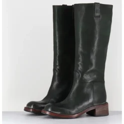 Online MOMA Bottes en cuir esprit bikers - 73404 CUSNA VERDE VERT