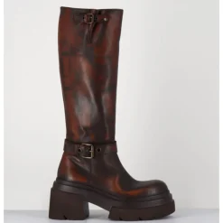 New ELENA IACHI Bottes en cuir vieilli semelle légère - E3772H24 BETA CUOIO MARRON