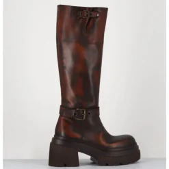 New ELENA IACHI Bottes en cuir vieilli semelle légère - E3772H24 BETA CUOIO MARRON