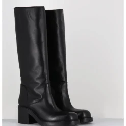 Clearance ELENA IACHI Bottes esprit bikers en cuir - E4050-L NATURE NERO NOIR