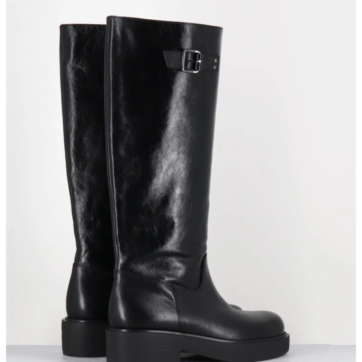 Hot GARRICE LAB Bottes esprit cavalière en cuir - TORI MORODER NERO NOIR