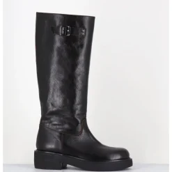 GARRICE LAB Bottes esprit cavalière en cuir - TORI MORODER T MORO MARRON