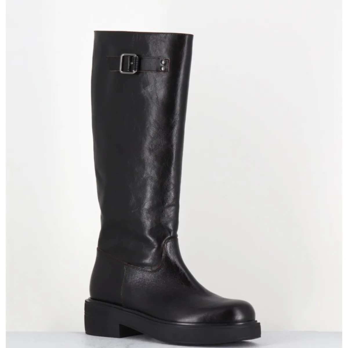 GARRICE LAB Bottes esprit cavalière en cuir - TORI MORODER T MORO MARRON