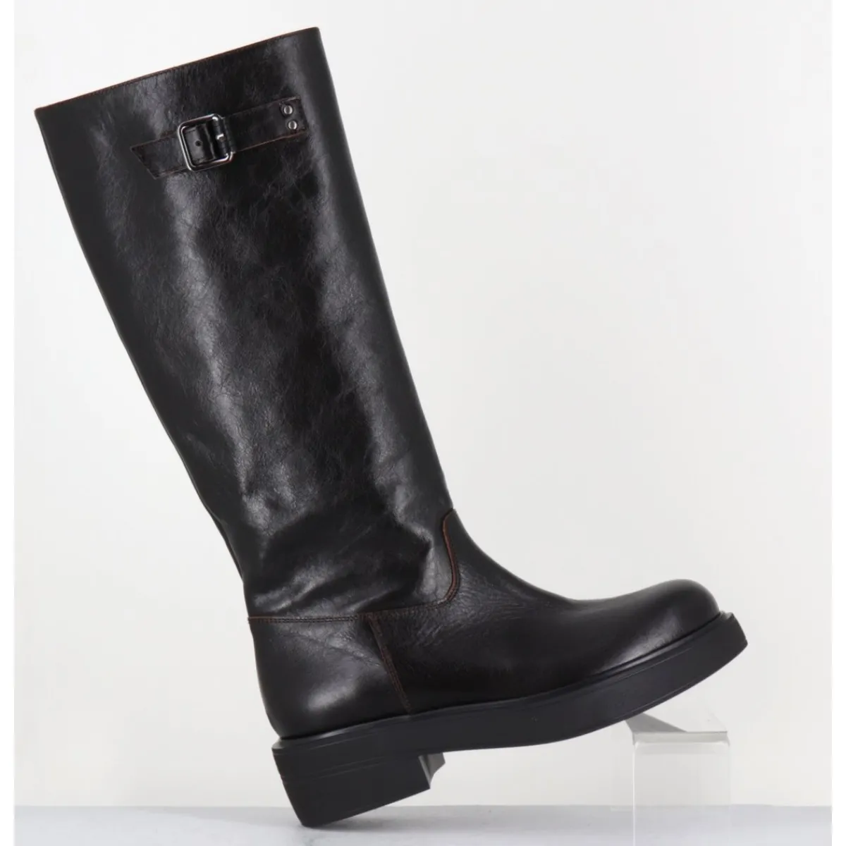 GARRICE LAB Bottes esprit cavalière en cuir - TORI MORODER T MORO MARRON