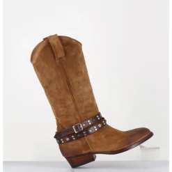 New LA BOTTEGA DI LISA Bottes esprit tiag en daim bracelet amovible - TEX CROSTA BRUCCIATO CAMEL