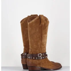 New LA BOTTEGA DI LISA Bottes esprit tiag en daim bracelet amovible - TEX CROSTA BRUCCIATO CAMEL