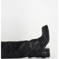 New ELENA IACHI Bottes hautes en cuir esprit bikers - E4048-L NATURE NERO NOIR