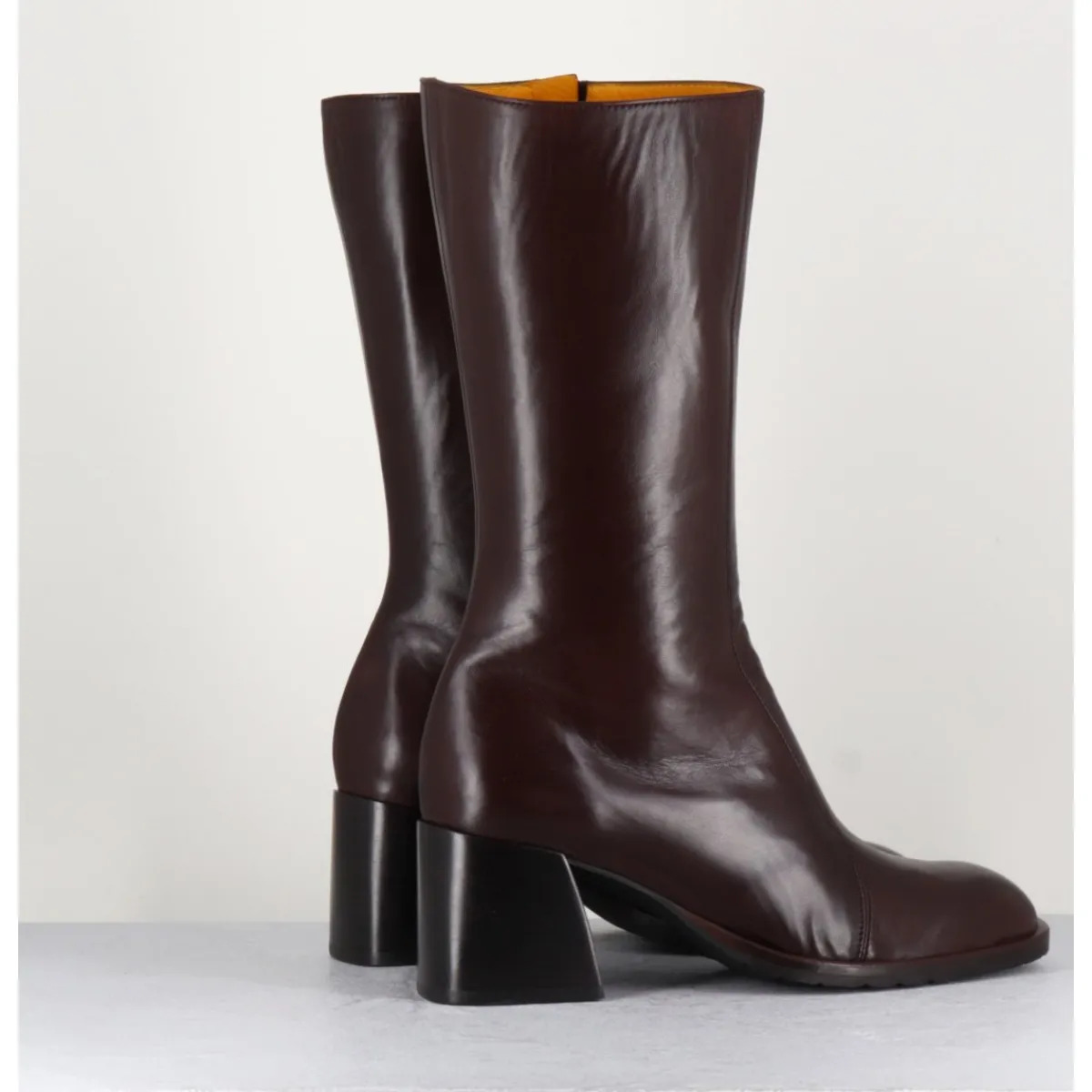 Sale MARA BINI Bottes mi-hautes en cuir souple - R288M SETA CAFE MARRON