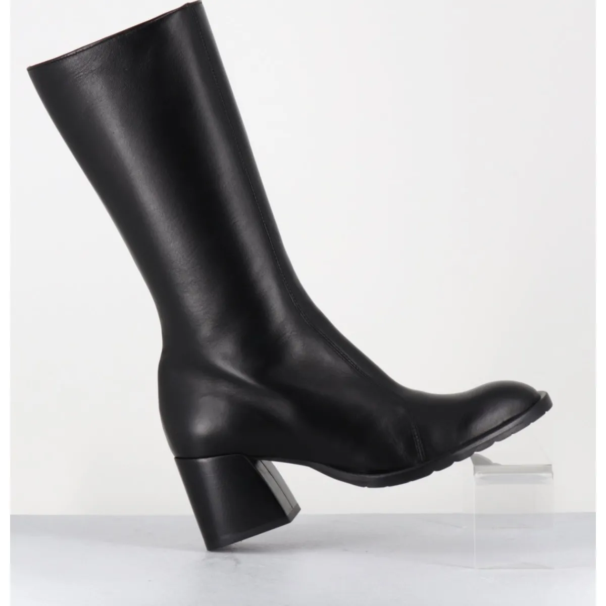 Clearance MARA BINI Bottes mi-hautes en cuir souple - R288M SETA NERO NOIR