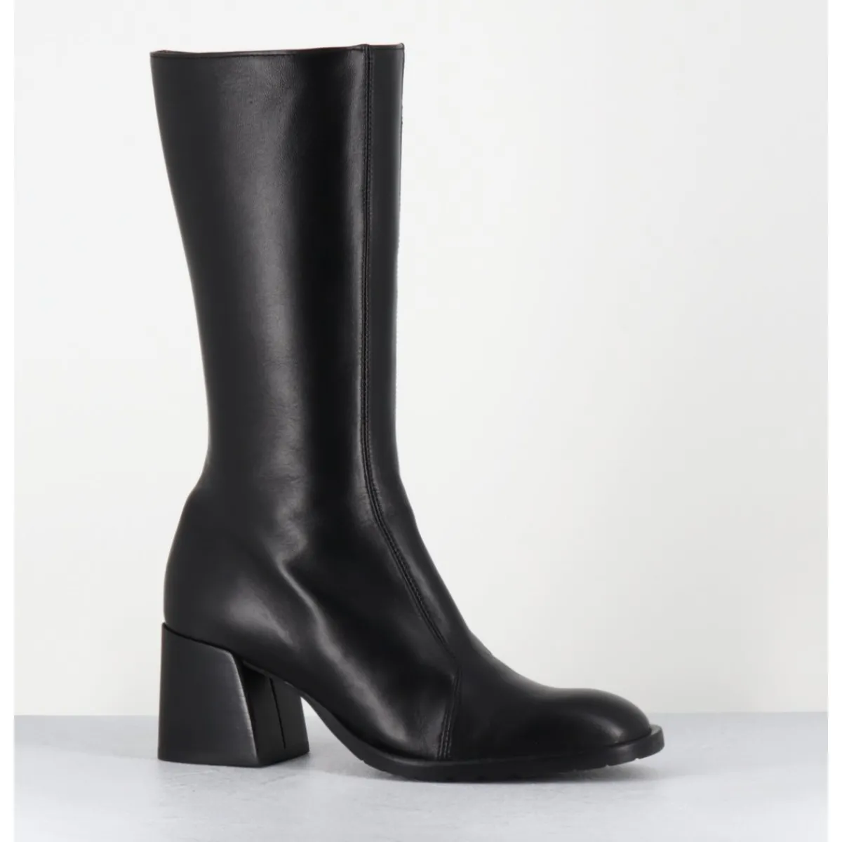 Clearance MARA BINI Bottes mi-hautes en cuir souple - R288M SETA NERO NOIR