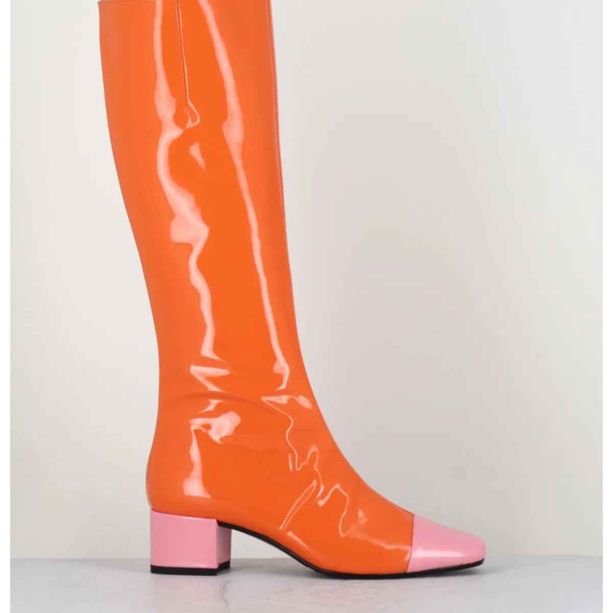 Outlet CAREL Bottes 60s vernis & rose - MALAGA VERNIS MANDARINE ORANGE