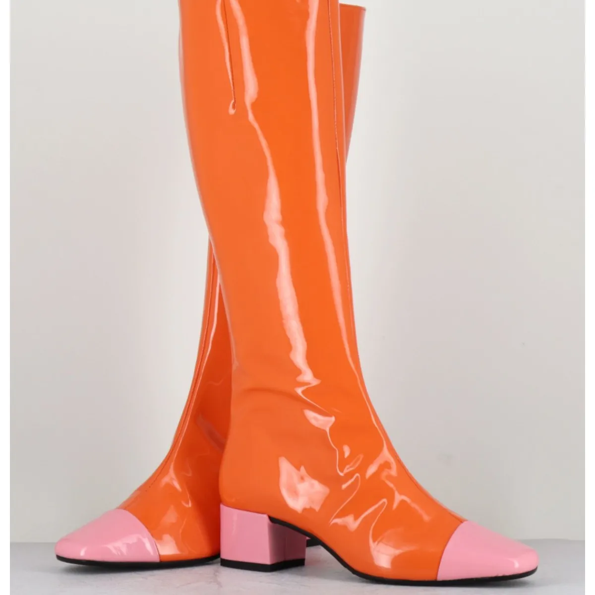 Outlet CAREL Bottes 60s vernis & rose - MALAGA VERNIS MANDARINE ORANGE