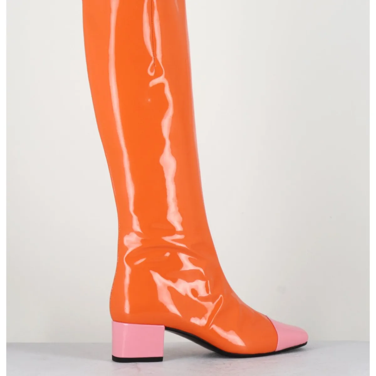 Outlet CAREL Bottes 60s vernis & rose - MALAGA VERNIS MANDARINE ORANGE