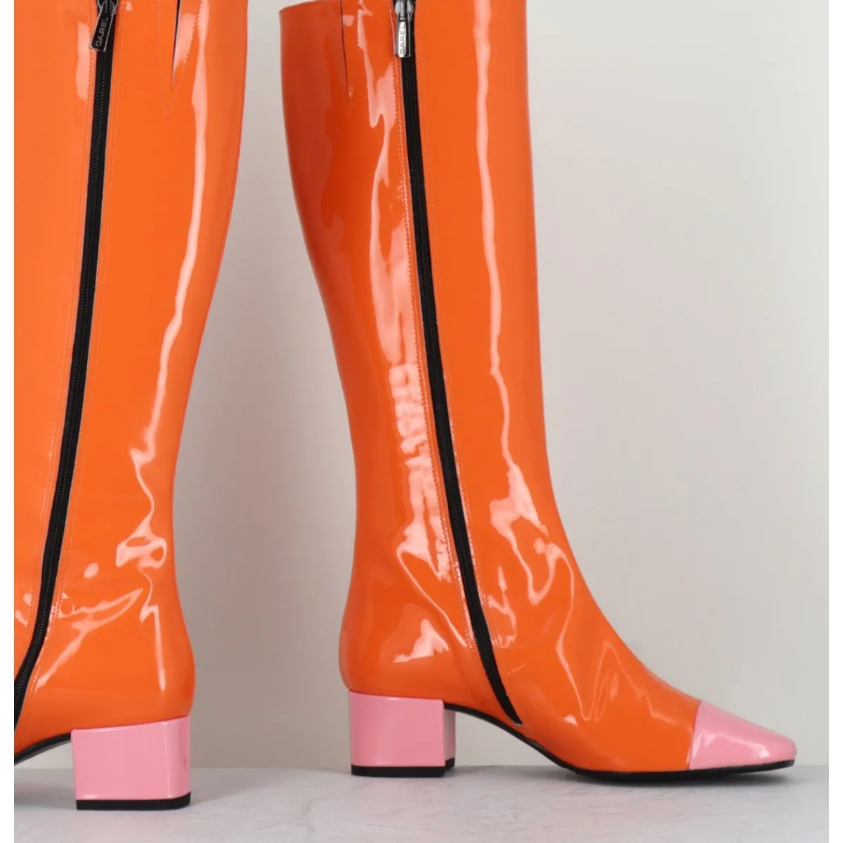 Outlet CAREL Bottes 60s vernis & rose - MALAGA VERNIS MANDARINE ORANGE