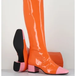 Outlet CAREL Bottes 60s vernis & rose - MALAGA VERNIS MANDARINE ORANGE