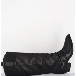 New GARRICE LAB Bottes santiag en cuir effet froissé - CHELA KOMBAT NERO NOIR