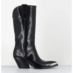 Discount JO GHOST Bottes santiags en cuir serpent & bout métal - 4912 DIVER NERO NOIR