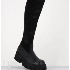 Hot LOFINA Bottes stretch bi-matière cuir - 4225 GAS NERO NOIR