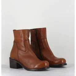 MOMA Bottine en cuir camel - 1CW347 COGNAC