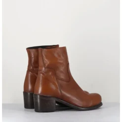 MOMA Bottine en cuir camel - 1CW347 COGNAC